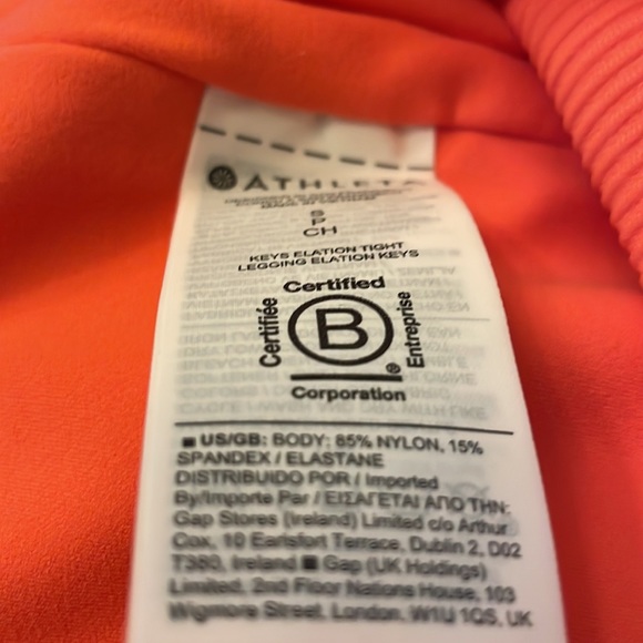 Athleta + Alicia Keys Orange Ribbed Leggings NWOT small - Picture 7 of 8